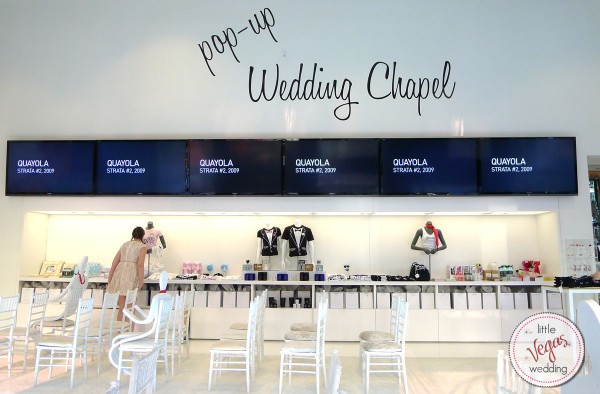 Pop Up Wedding Chapel Interior at Cosmopolitan, March 2013. Photo: Kelly / Little Vegas Wedding
