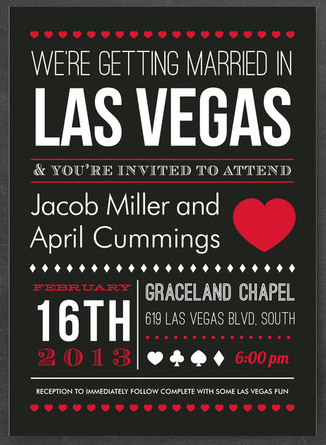 Personalised Married in Las Vegas Wedding Invitations postcard style