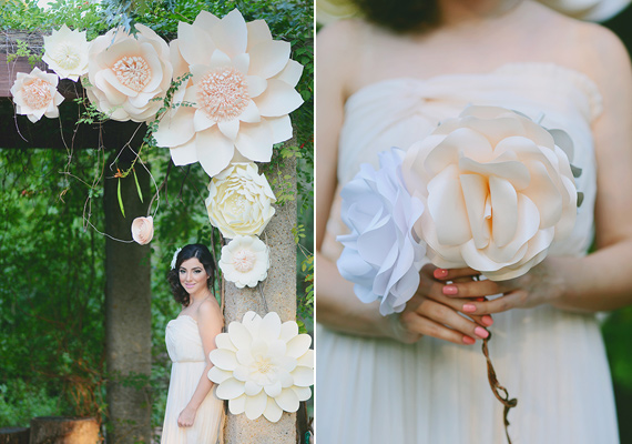 Oversized paper floral wedding decor? Yes, please! {Source}