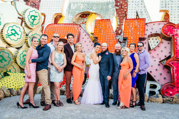 Colorful Neon Museum Wedding | Little Vegas Wedding