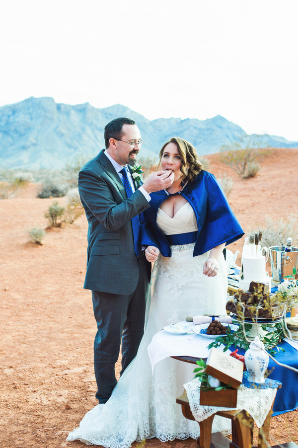 Beautiful desert elopement near Las Vegas in the Valley of Fire from Cactus and Lace Weddings.