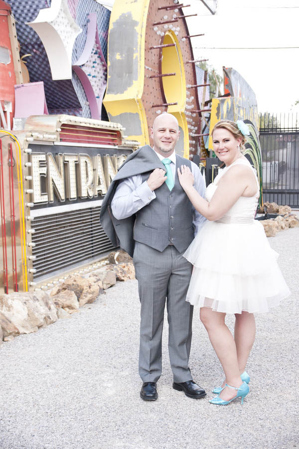 Neon Museum Elopement | Little Vegas Wedding