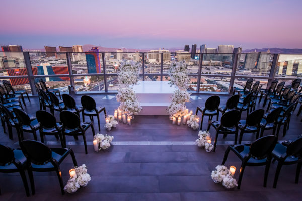 Silver and Grey Modern Rooftop Wedding | Little Vegas Wedding