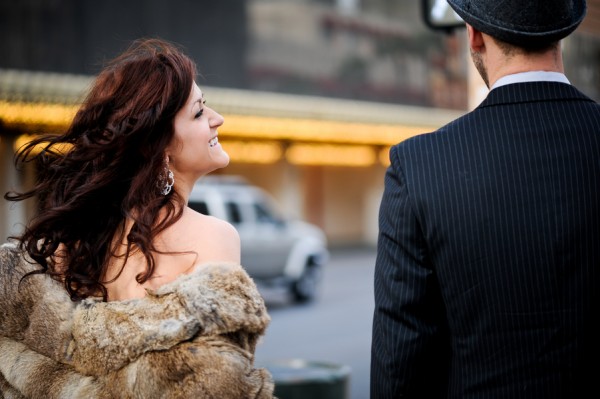 old school glamour vegas bridal shoot