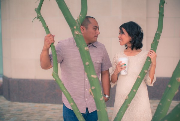 Myron Hensel Photo: Airy Outdoor Engagement Shoot in Downtown Las Vegas