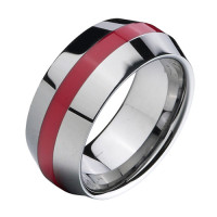 Red Resin Inlay Men's Wedding Ring | 28 Unique Wedding Rings for Men