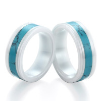 Turquoise Ceramic Men's Wedding Ring | 28 Unique Wedding Rings for Men