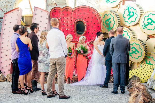 Colorful Neon Museum Wedding | Little Vegas Wedding