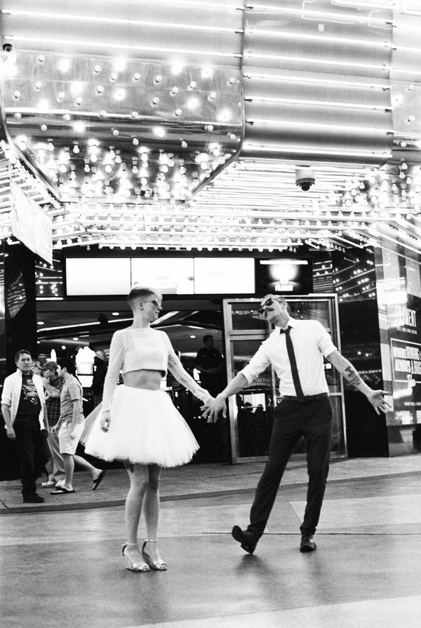 Retro Downtown Vegas Engagement | Little Vegas Wedding