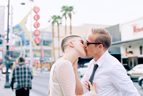 Retro Downtown Vegas Engagement | Little Vegas Wedding