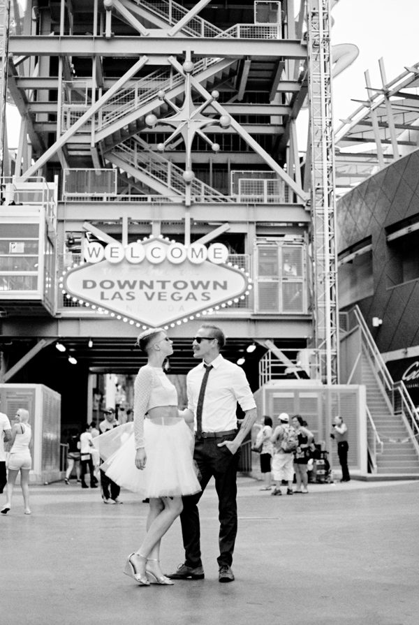 Retro Downtown Vegas Engagement | Little Vegas Wedding