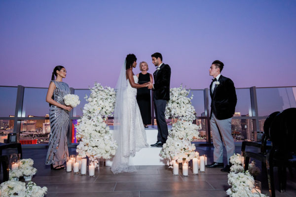 Silver and Grey Modern Rooftop Wedding | Little Vegas Wedding